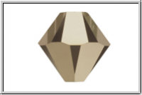 Swarovski� Bicone 5328, 4mm, 001MLG - crystal, 2xmetallic light gold, 25 Stk.